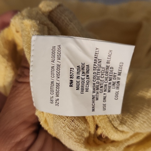 O'Neill Tikal Light Butter Yellow Cotton Tunic Dress Size Small - Picture 6 of 7
